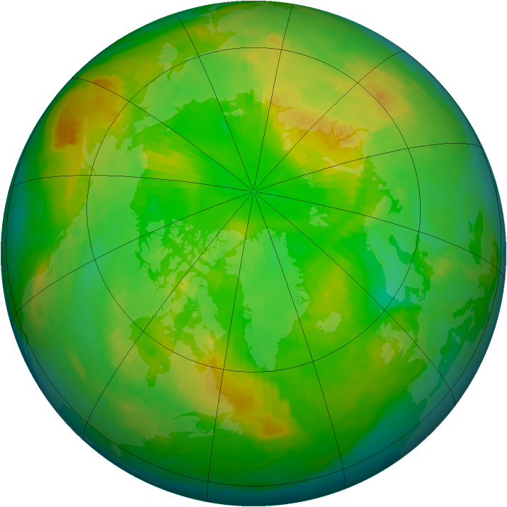 Arctic ozone map for 12 June 1997